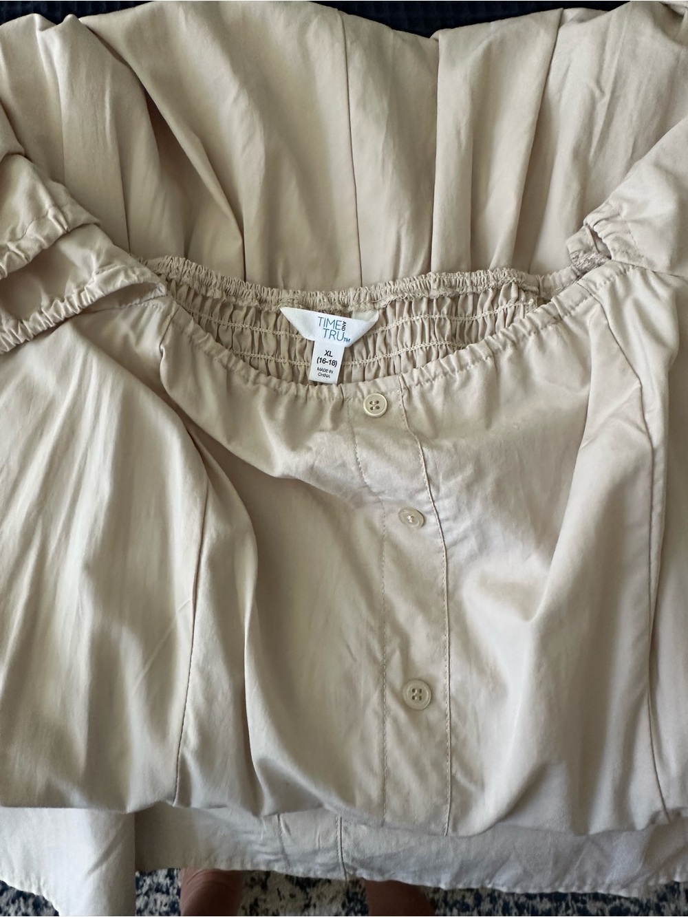 Time and Tru Cream Puff-Sleeve Tiered Midi Dress - Picture 3 of 4